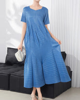 HEYFANCYSTYLE Ladies' Elegant Japanese Plisse Pleat Designer Dress